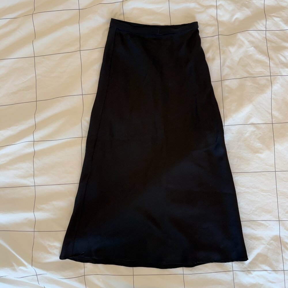 ANINE BING Bar Silk Skirt Black - Picture 3 of 5